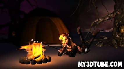 3d Babe Gets Fucked Outdoors By An Alien Spider