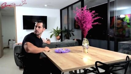 Cuckold Watching Movies While His Wife Fucks A Big Cock